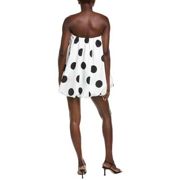 Endless Rose White and Black Polka Dot Strapless Bubble Hem Mini Dress - Picture 2 of 3